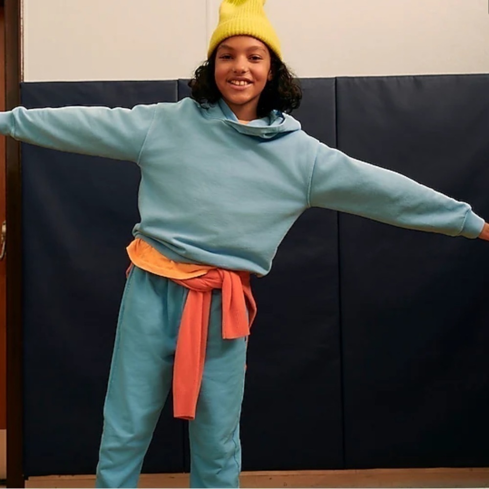 J crew sea sky KID by crewcuts garment-dyed hoodie